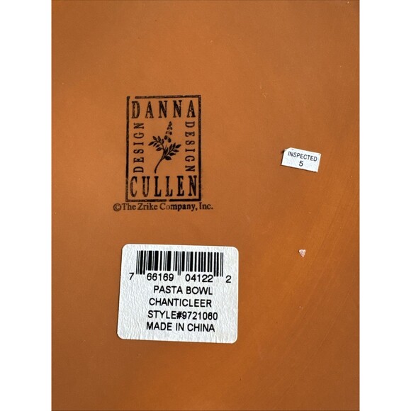 Zrike Danna Cullen Pasta Serving Bowl Chanticleer Rooster Large 13" NWT - Picture 4 of 4